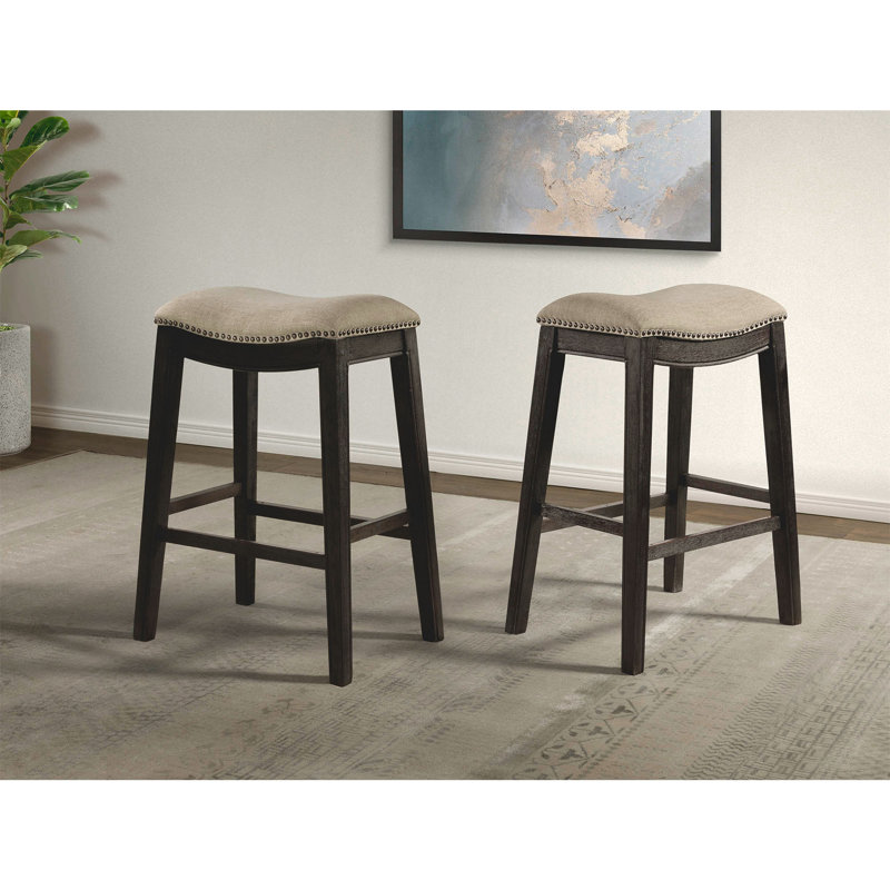 Millwood Pines Oxford Backless 30" Bar Stool in Taupe & Reviews Wayfair